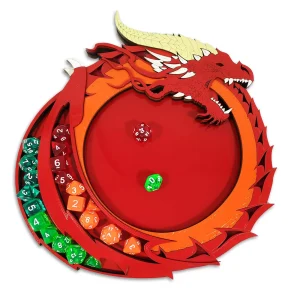 Bandeja de dados- 'Dragão Vermelho, Rosa ou Dourado' - RPG